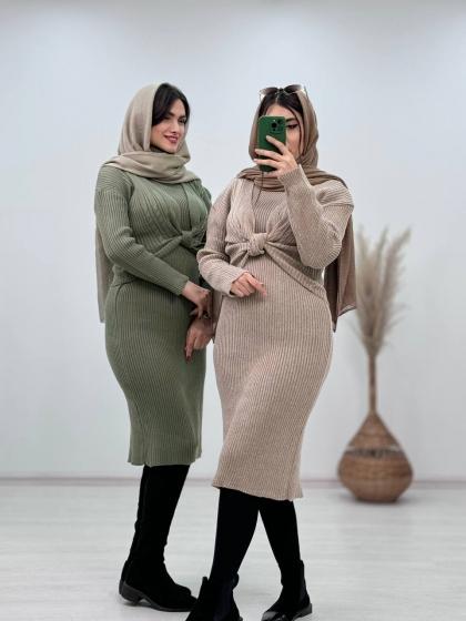 ست بافت کت و سارافون پاییزه و با کیفیت آندیا کد4716