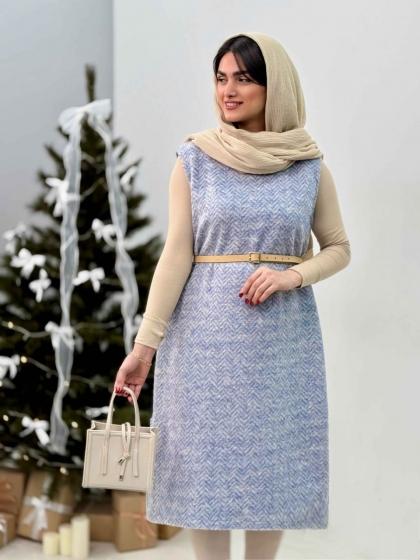 فروش پیراهن با کیفیت پشمی حلقه ای بغل چاک ژاوین کد4886